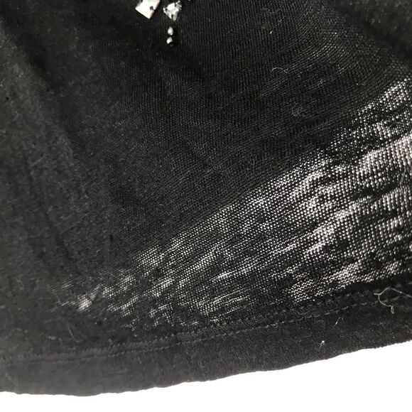 Madewell Black lightweight t shirt top with silver beaded front detailing - Picture 8 of 9